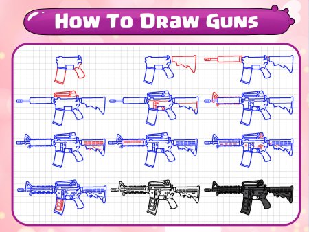 Поэтапные рисунки оружия