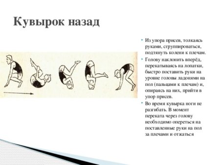 Кувырок назад техника выполнения