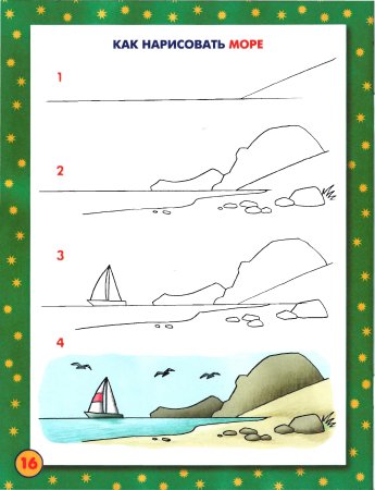 Поэтапное рисование морского пейзажа
