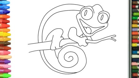 Рисование хамелеона для детей