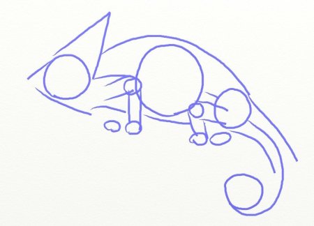 Хамелеон рисунок фломастерами