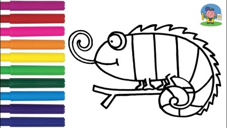 Хамелеон рисунок карандашом для детей поэтапно