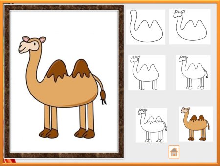 Поэтапное рисование верблюда для детей