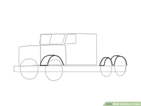Грузовик рисунок карандашом