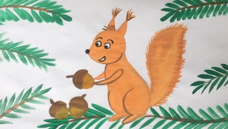 Поэтапное рисование белочки