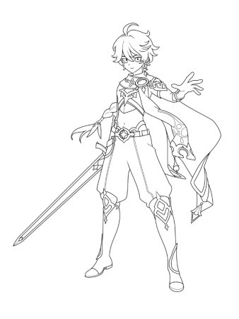 Геншин Импакт Дилюк карандашом