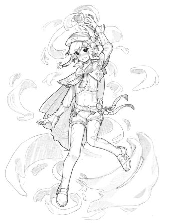 Раскраска Геншин Импакт Ци Ци