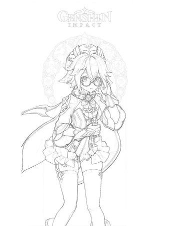 Раскраска Геншин Импакт Сяо
