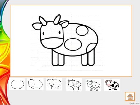 Схема рисования коровы