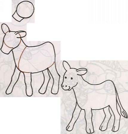 Корова карандашом