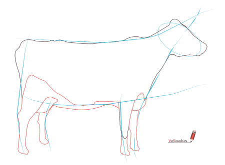 Корова рисунок карандашом для детей