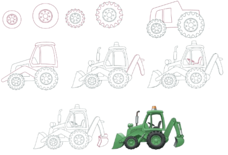 Трактор для рисования для детей