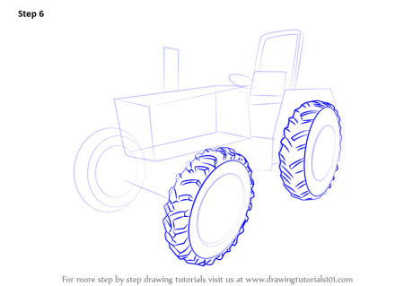 Трактор для срисовки для детей
