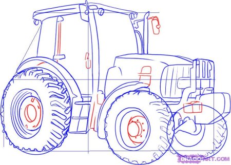 Раскраска трактор с бочкой