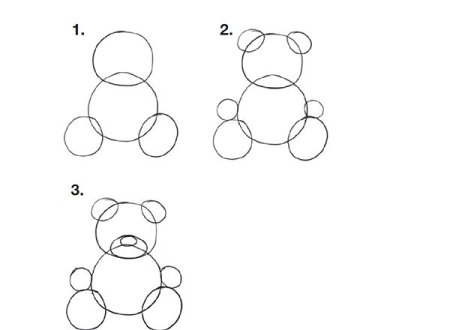 Поэтапное рисование мишки Тедди
