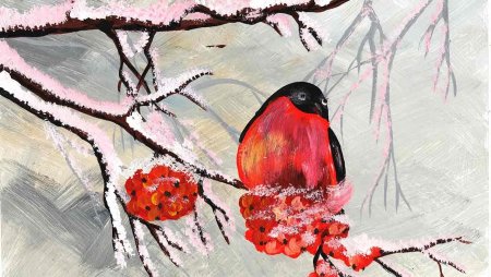 Правополушарное рисование Снегири