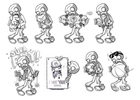 Легкая нарисованная голова зомби