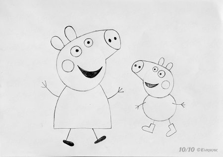 Свинка пеппа рисунок для детей поэтапно (41 фото)