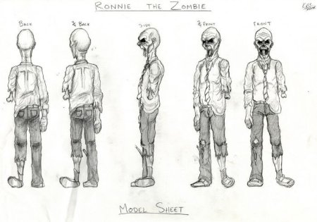 Нарисовать зомби карандашом поэтапно