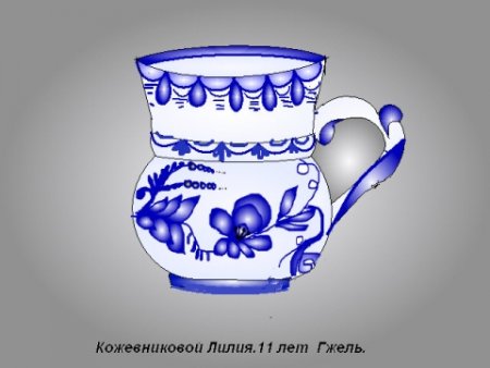 Гжельская посуда для срисовки
