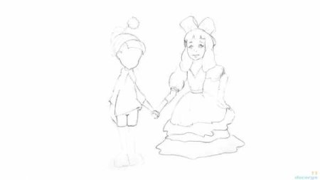 Рисунок Мальвины карандашом