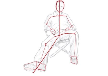 Как рисовать сидящего человека