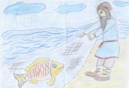 Сказка о рыбаке и рыбке рисунок