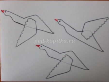 Поэтапное рисование перелетных птиц подготовительная группа