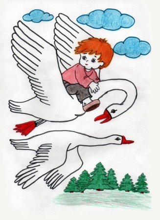 Рисунок к сказке гуси лебеди