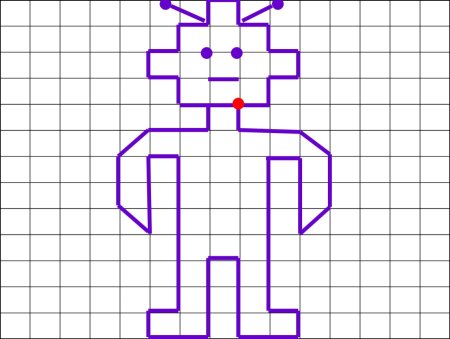 Рисование по клеточкам робот