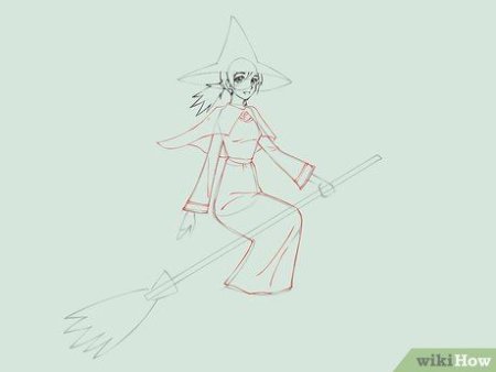 Ведьма пошагово рисунок