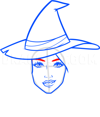 Поэтапное рисование ведьмы