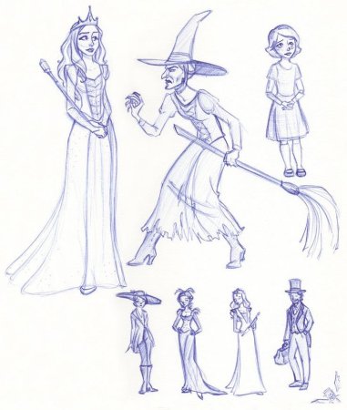 Поэтапное рисование ведьмы