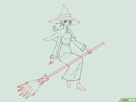 Поэтапное рисование ведьмы