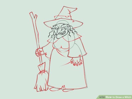 Рисунки ведьмы для срисовки легко