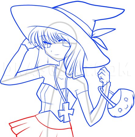 Раскраска ведьмочка