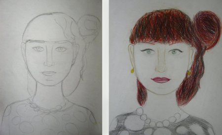 Портрет мамы пошагово