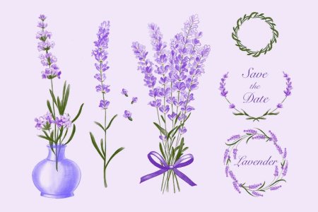 Эскиз лаванды веточка для вышивки