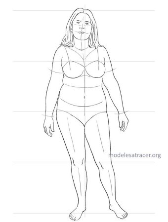 Набросок полной женской фигуры