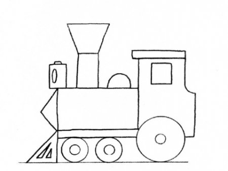 Паровоз с вагонами рисование для детей