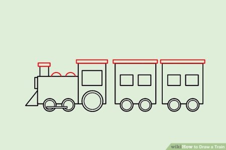 Поэтапное рисование поезда для детей