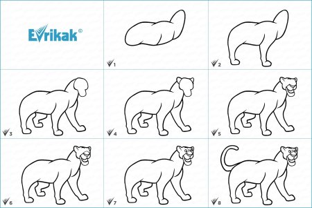Схема рисования пантеры