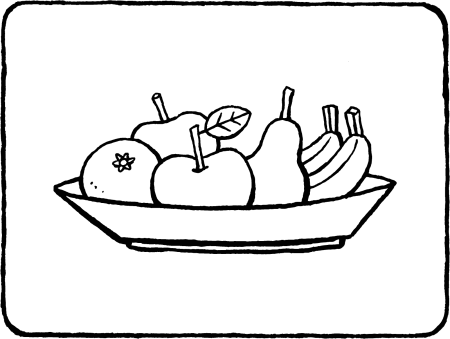 Тарелка с фруктами раскраска для детей