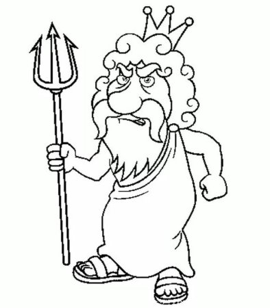 Посейдон раскраска
