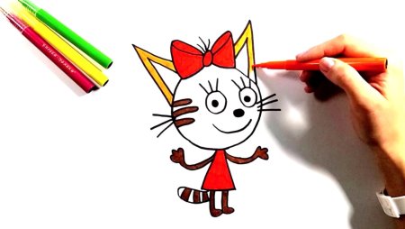 Карамелька три кота нарисовать