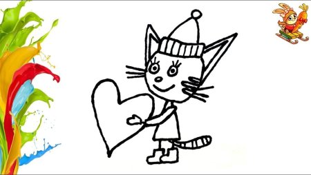 Карамелька из три кота рисуем пошагово