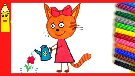 Рисования Карамельки из мультика три кота