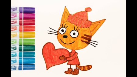 Самое простое рисование для детей три кота