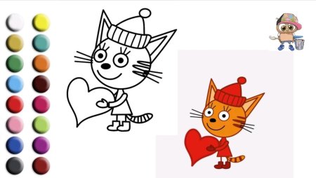 Три кота раскраска цветная