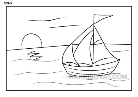 Кораблик рисунок простой